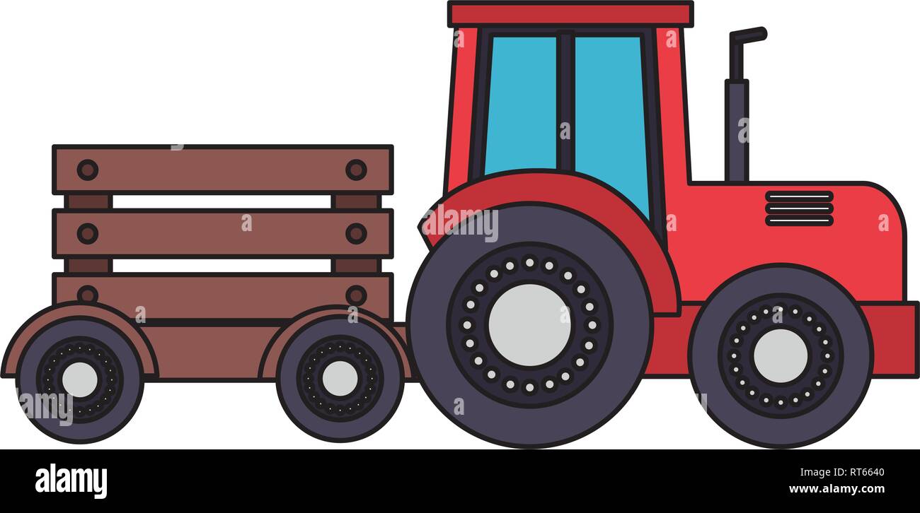 tractor with trailer farm Stock Vector Image & Art Alamy