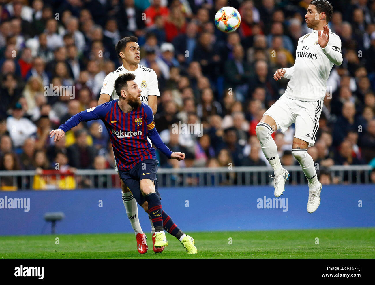 Lionel Messi in action during the Copa del Rey semi final second leg match  between Real Madrid CF and FC Barcelona at Santiago Bernabeu Stadium. (Final  score Real Madrid 0-3 FC Barcelona