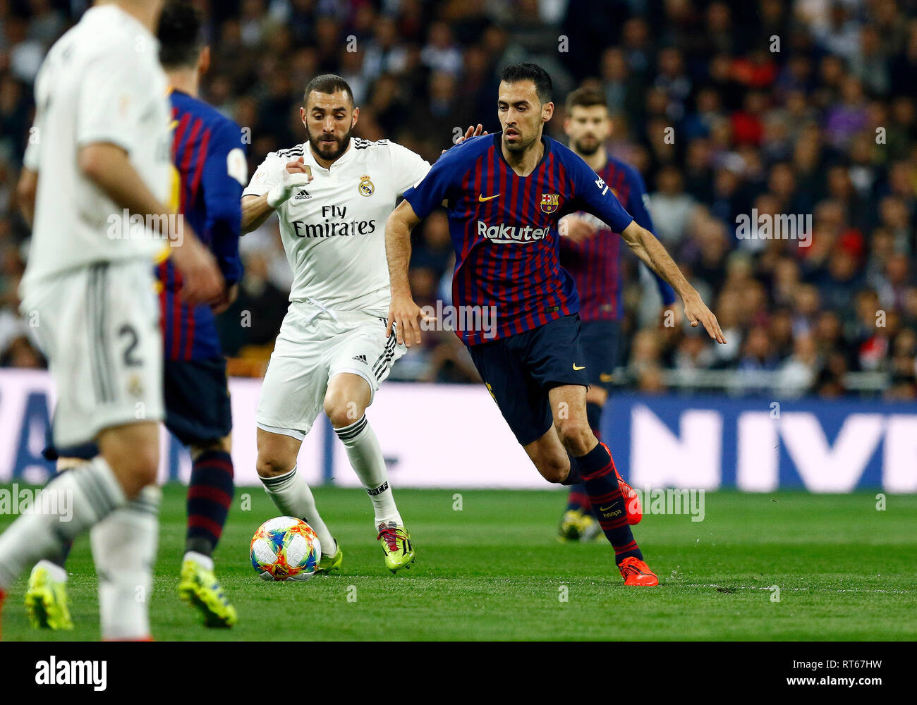 Sergio Busquets in action during the Copa del Rey semi final second leg
