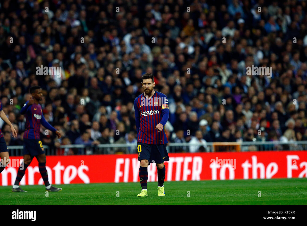 Lionel Messi in action during the Copa del Rey semi final second leg match  between Real Madrid CF and FC Barcelona at Santiago Bernabeu Stadium.  (Final score Real Madrid 0-3 FC Barcelona