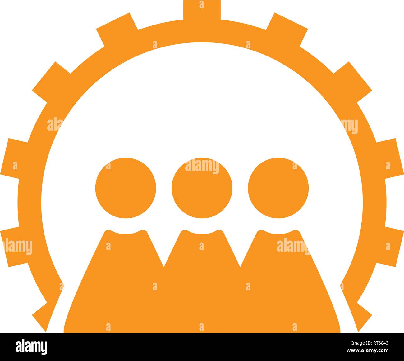 Isolated people in a gear. Teamwork concept Stock Vector Image & Art ...