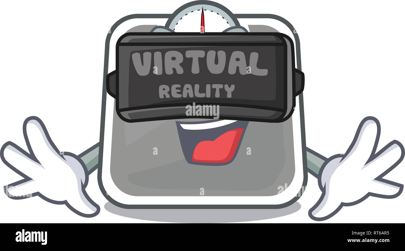 Virtual reality weight scala on the mascot table Stock Vector