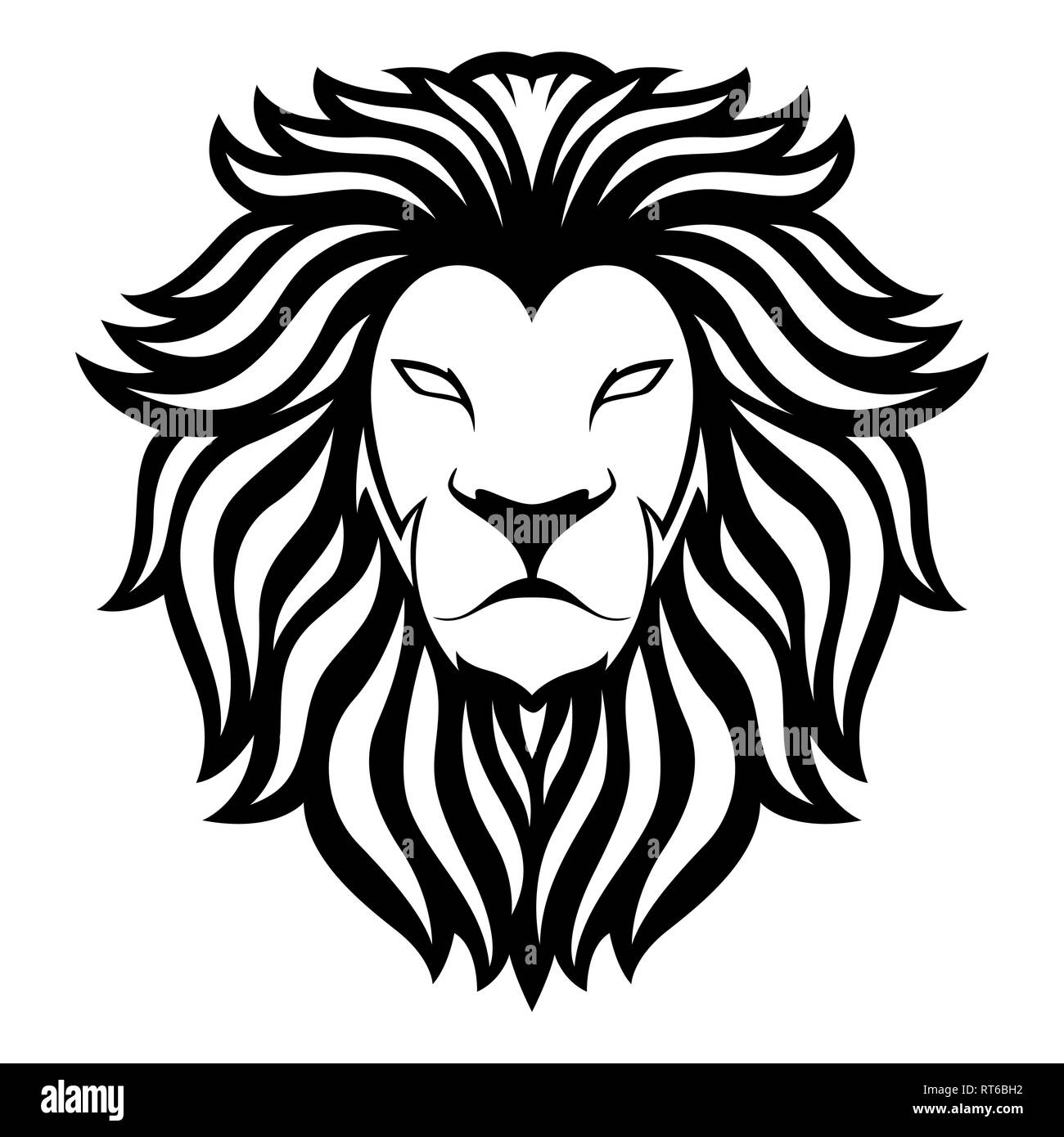 Lion head logo vector. Animal mascot. Vector illustration. Stock Vector