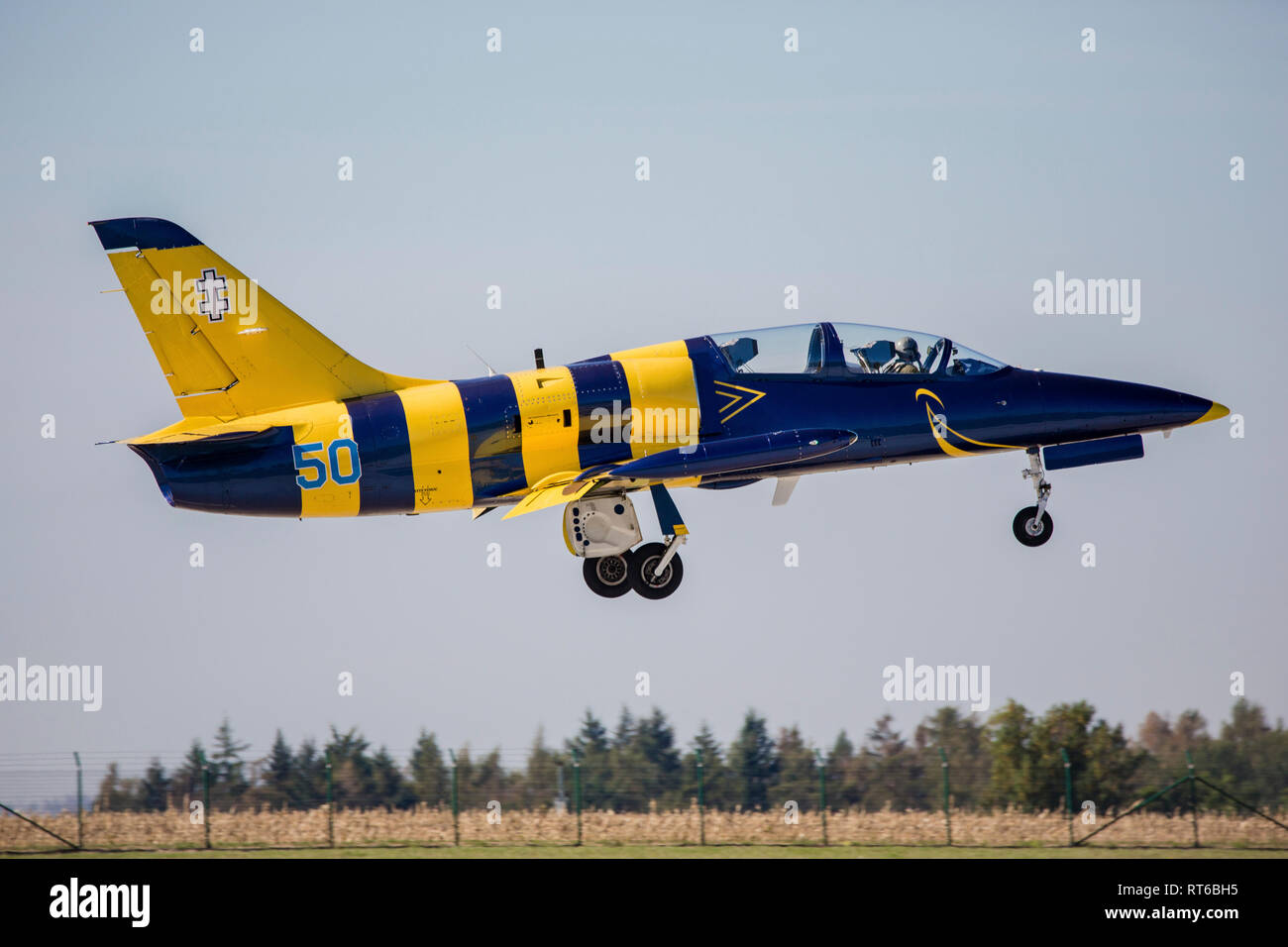 Lithuanian Air Force L-39C taking off. Stock Photo