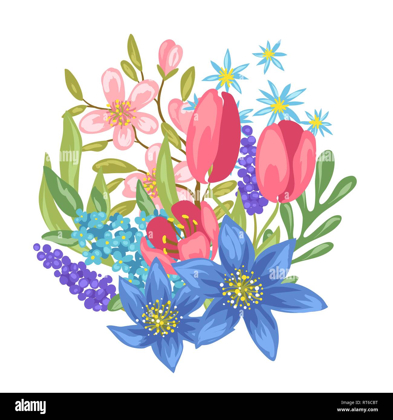 Spring branch lilac flowers Stock Vector Images - Alamy