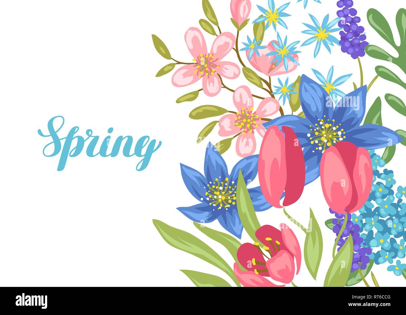 Background with spring flowers Stock Vector Image & Art - Alamy