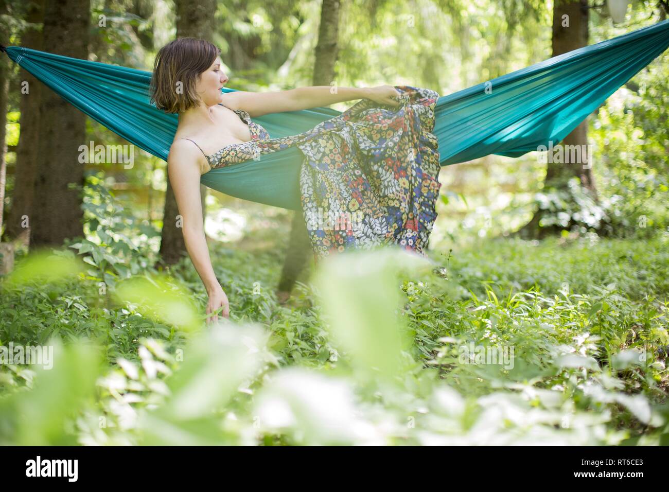 Woman relaxing in nature hi-res stock photography and images - Alamy