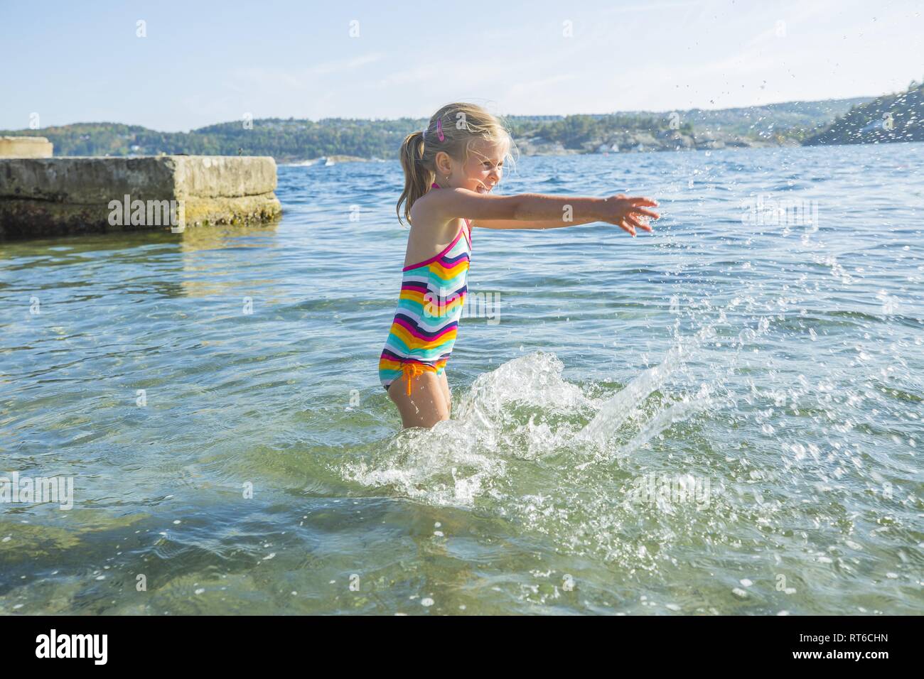 Children playing in the water Stock Photo