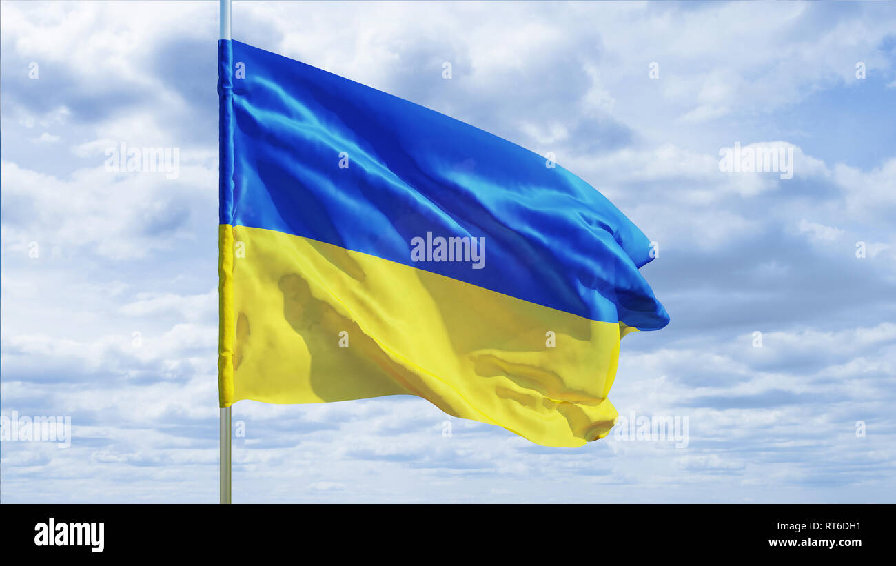 3d rendering wave flag ukraine hi-res stock photography and images - Alamy