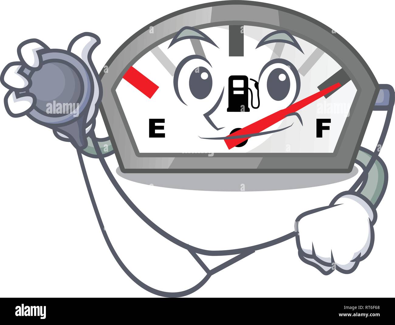 Doctor gasoline indicator in the character shape Stock Vector