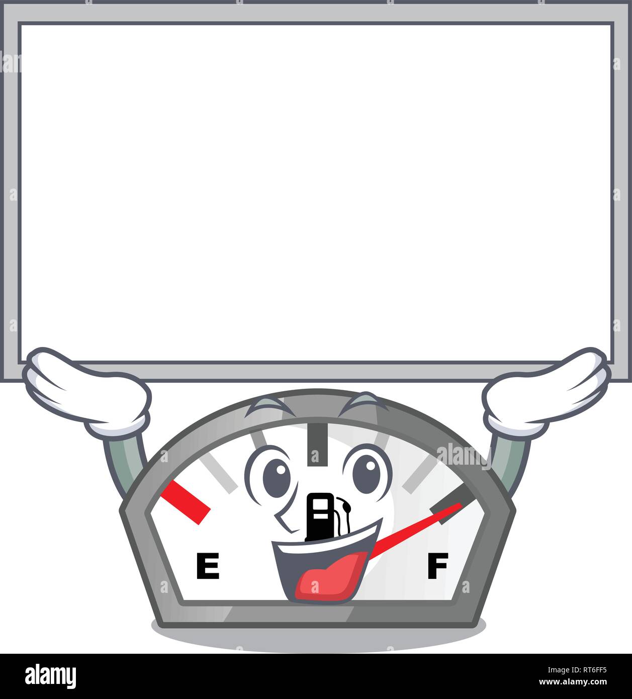 Up board gasoline indicator in the character shape Stock Vector