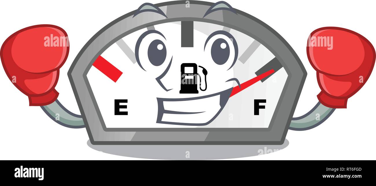 Boxing gasoline indicator in the character shape Stock Vector