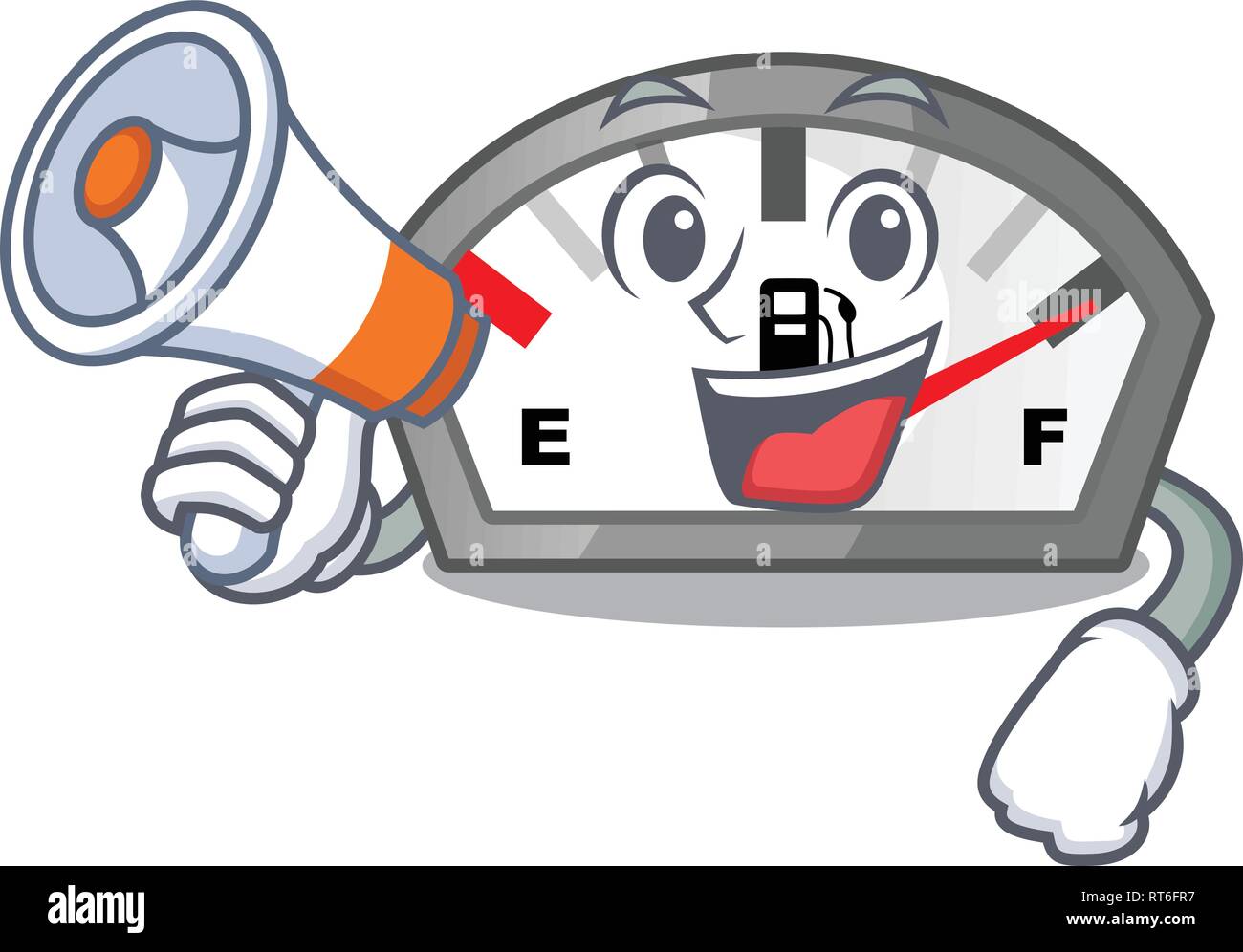 With megaphone gasoline indicator in the character shape Stock Vector