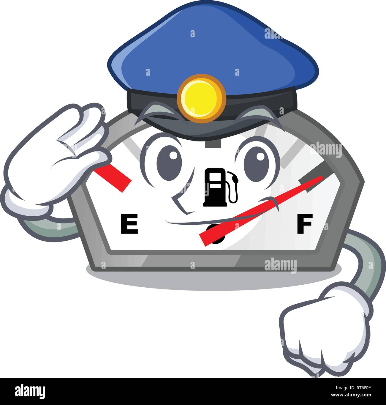 Police gasoline indicator in the character shape Stock Vector