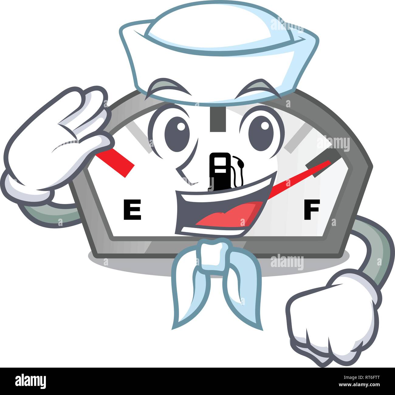 Sailor gasoline indicator in the character shape Stock Vector