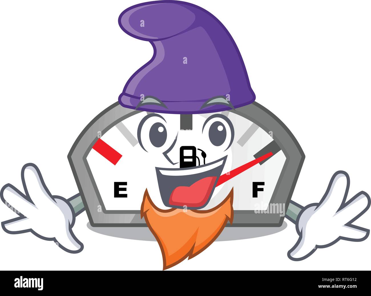 Elf gasoline indicator in the character shape Stock Vector