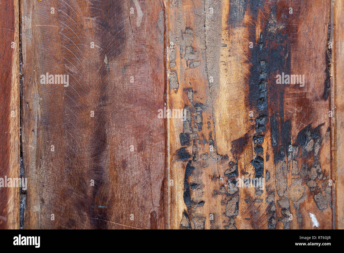 Old Antique Dark Brown Wood Texture Pattern Background Stock Photo