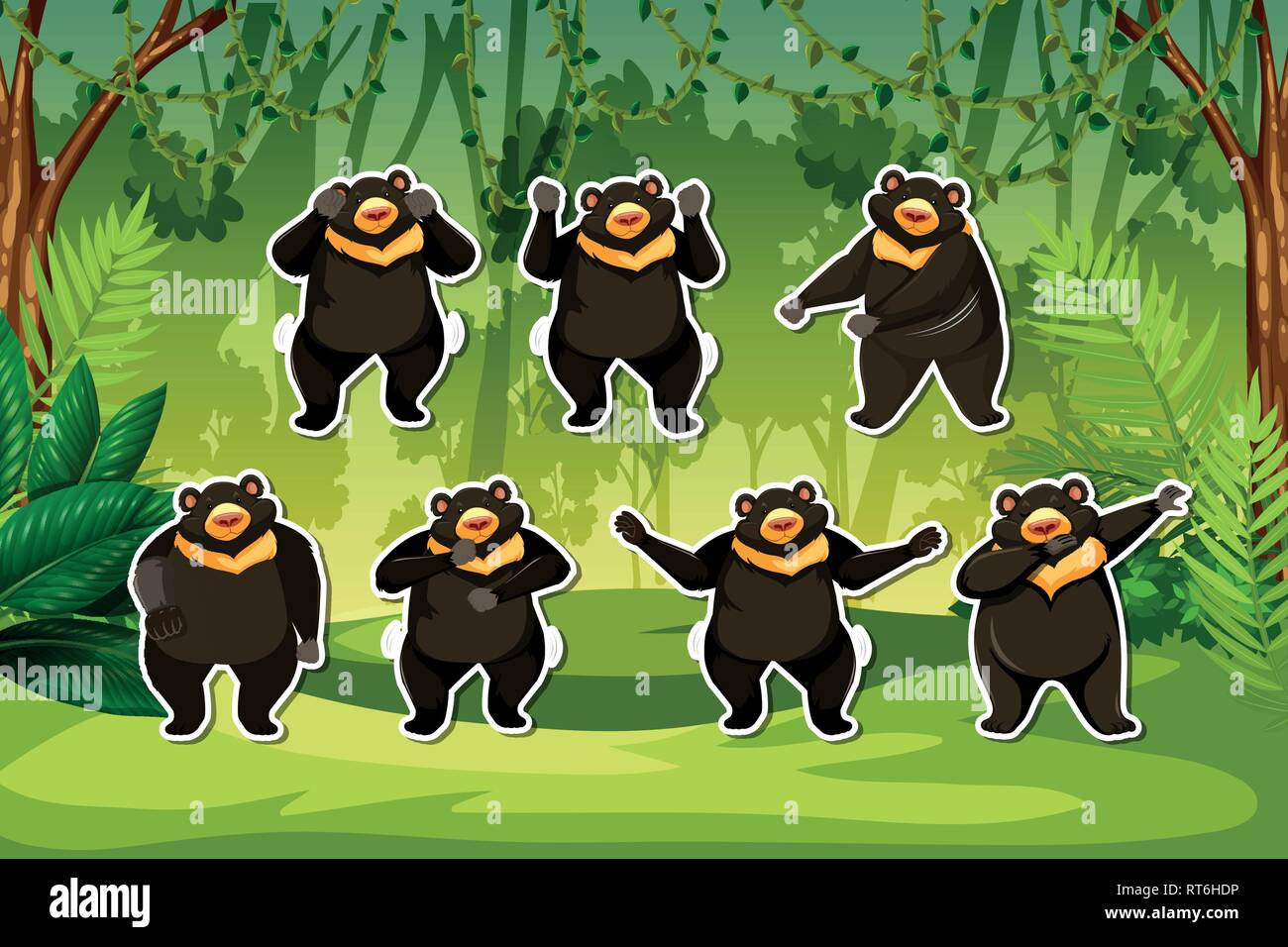 Bear in the forest illustration Stock Vector Image & Art - Alamy