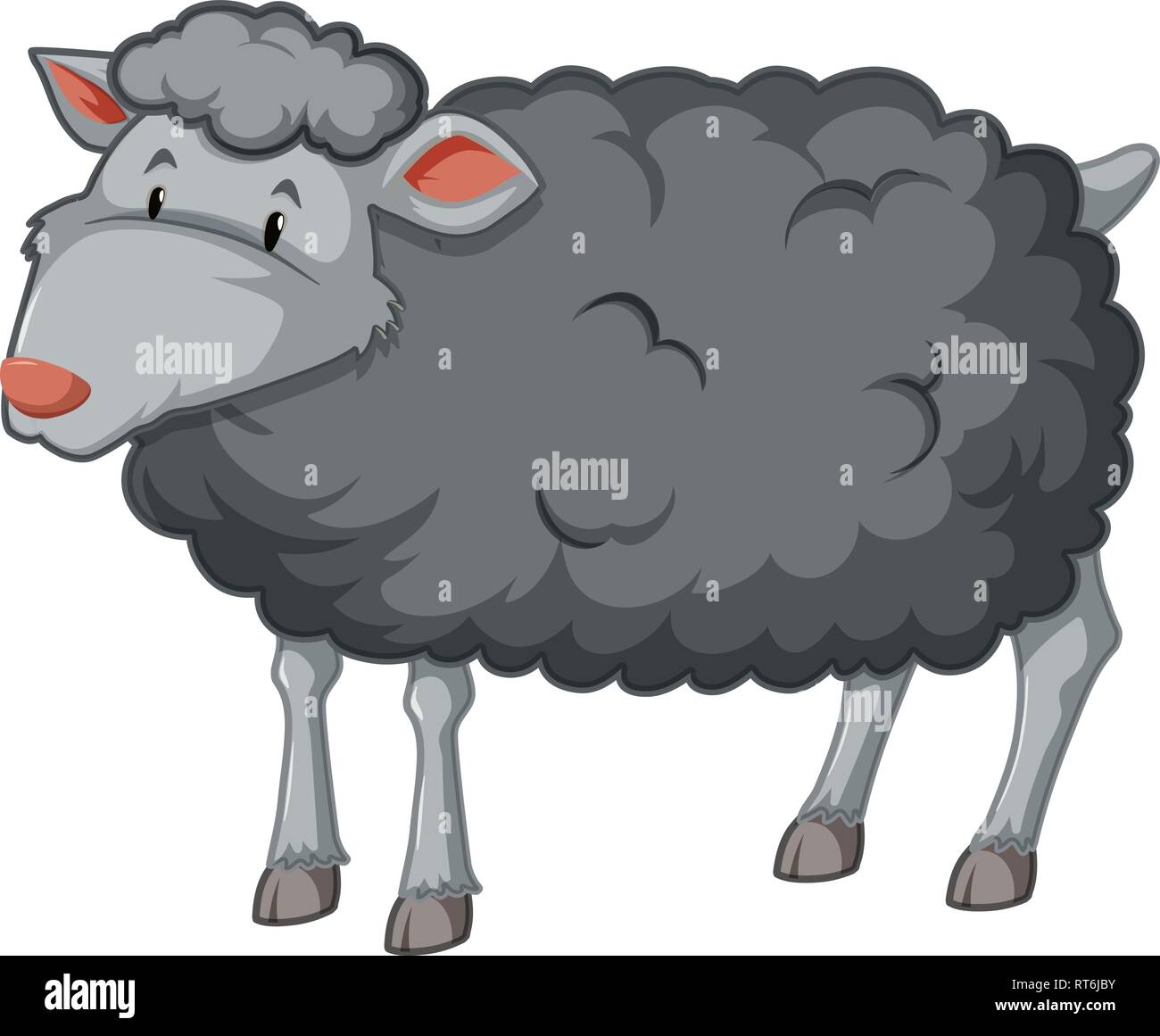 Black Sheep white background illustration Stock Vector