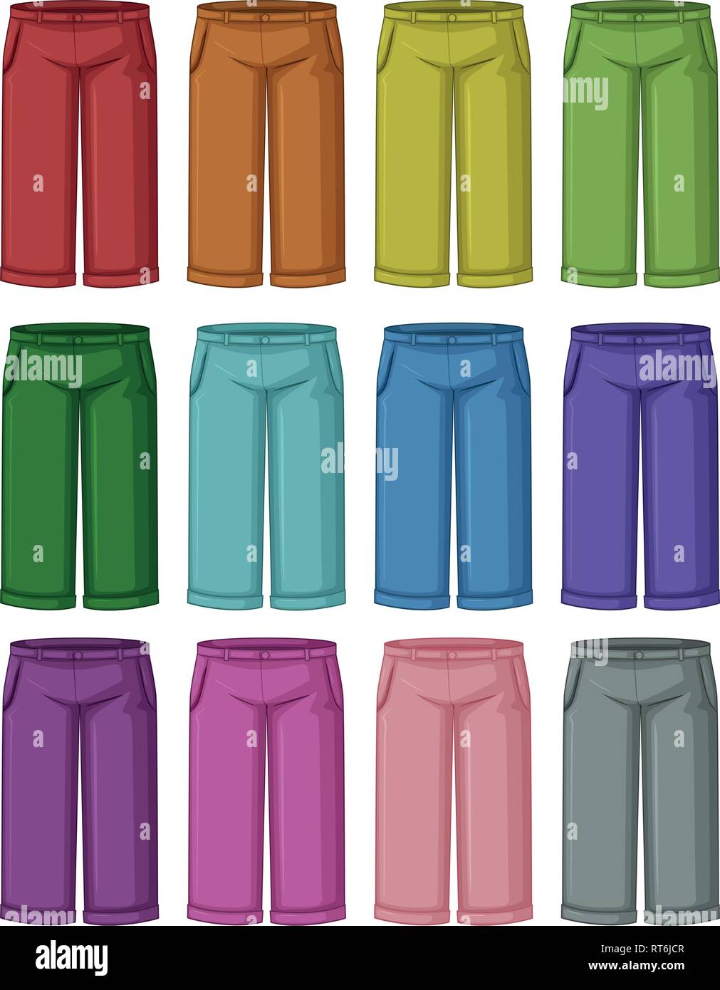 Set of different coloured pants illustration Stock Vector Image & Art ...