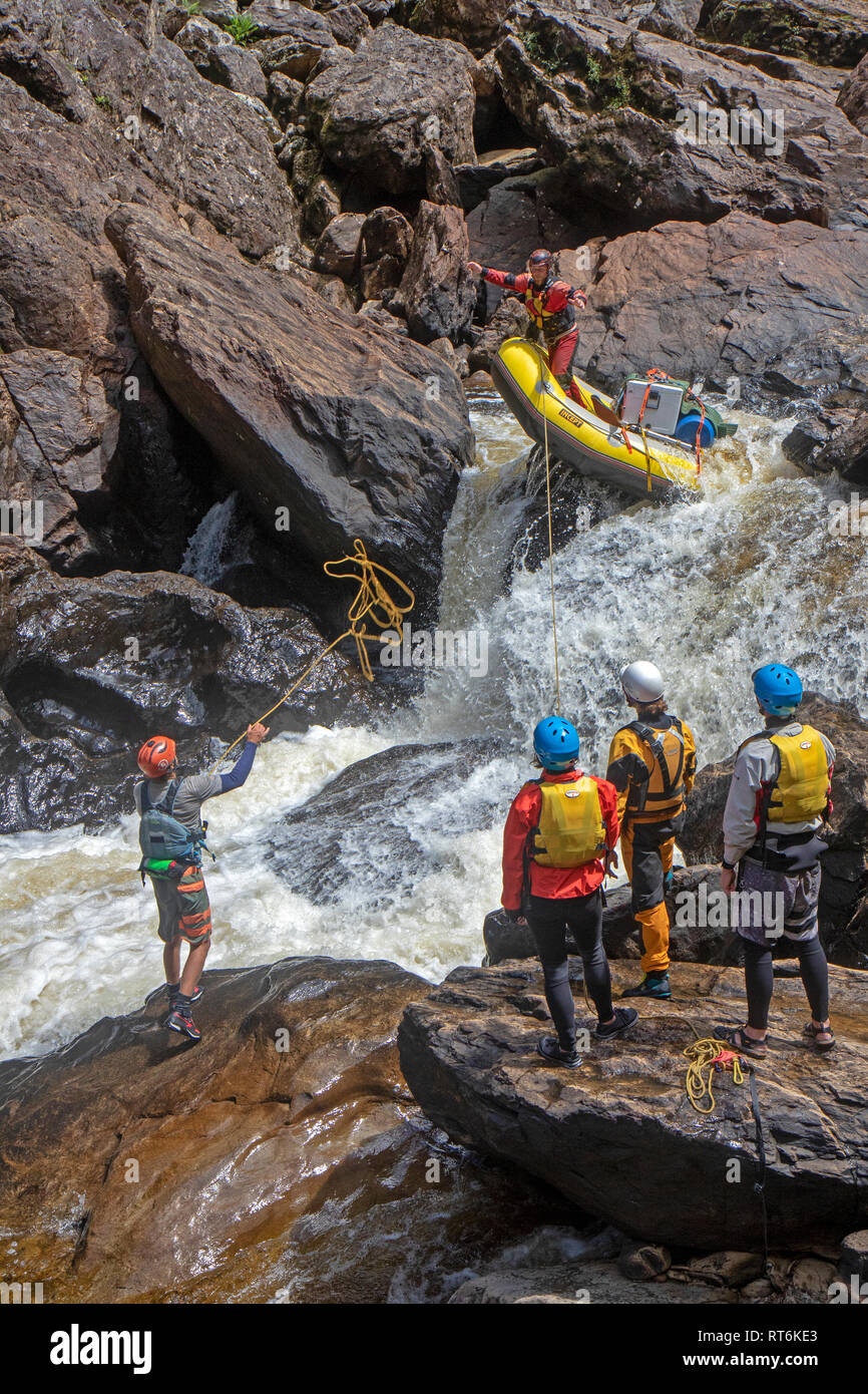 Rafters portaging through Thunderush rapid inside the Great Ravine on ...