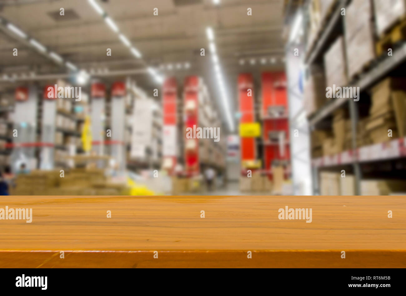 Wooden empty warehouse on the background. Can be used for display or
