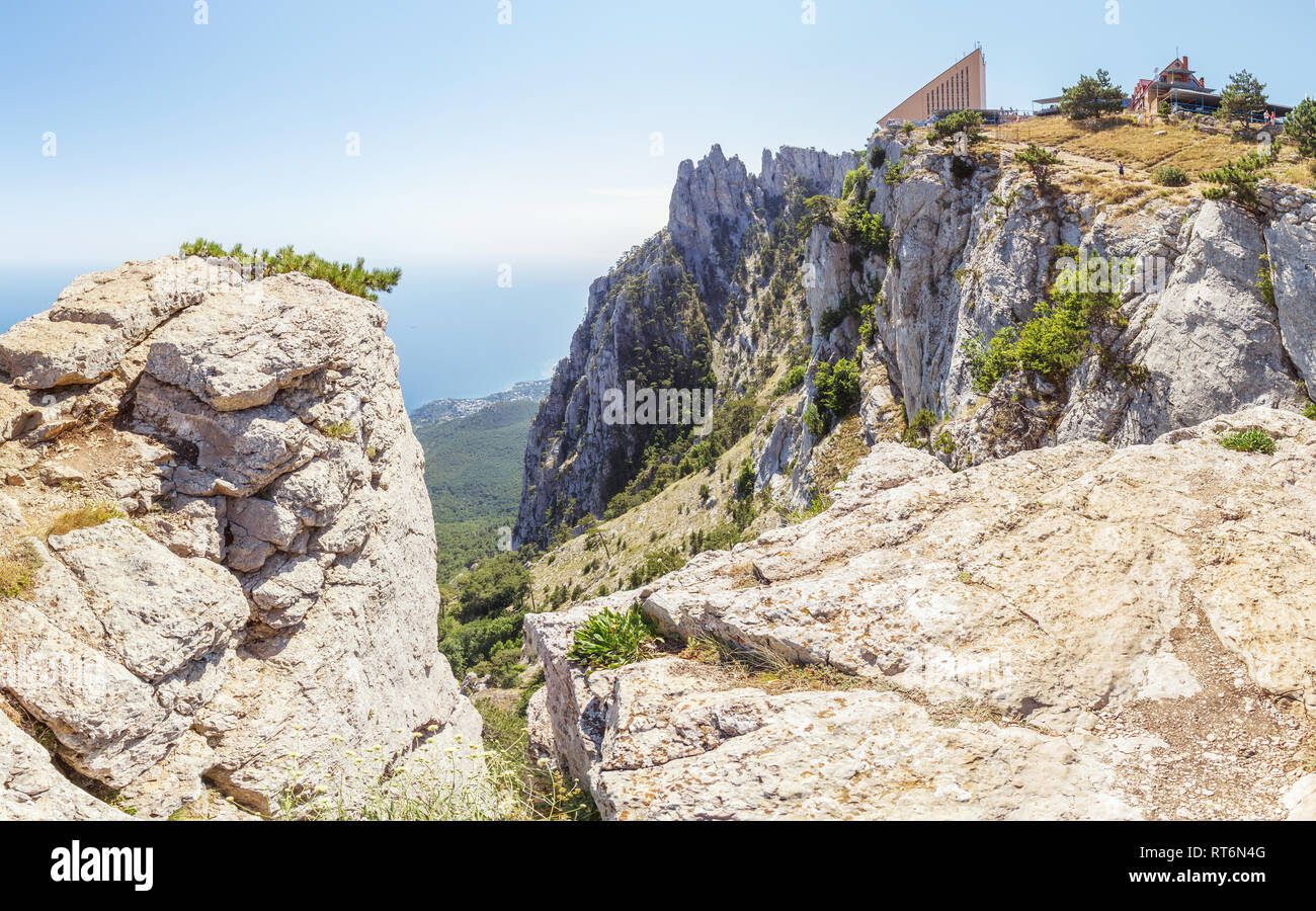 Panorama of Mount Ai-Petri in summer, Yalta Stock Photo