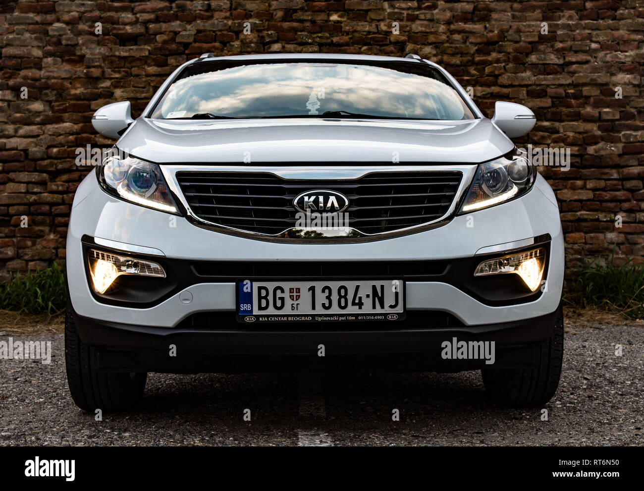 Car Kia Sportage 2 0 Crdi Awd Or 4x4 White Color Beautiful Car And Very Nice To Drive Stock Photo Alamy