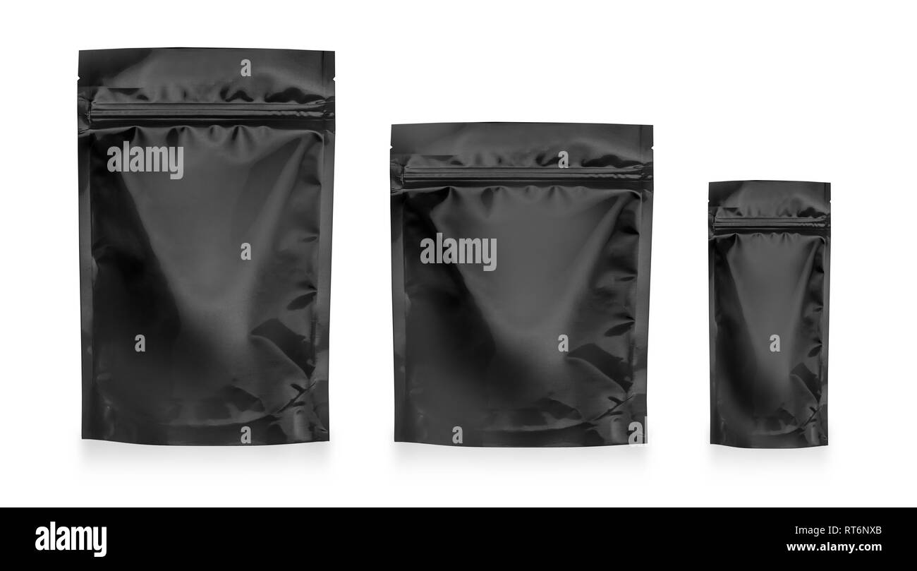 Blank Food Stand Up Flexible Pouch Snack Sachet Bag. Mock Up Stock