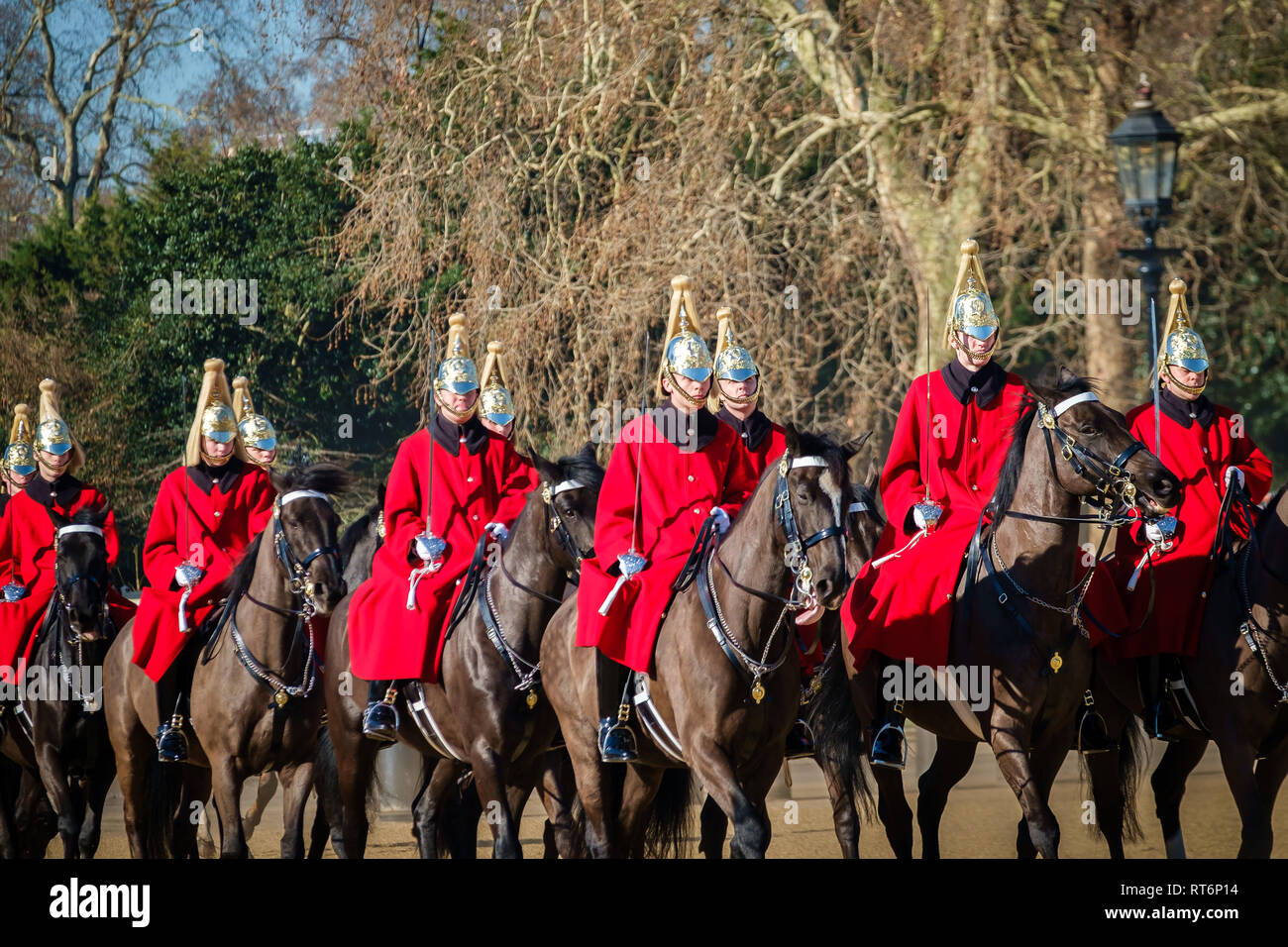 LONDON, UK, February 25, 2019: Horse Guards Parade and changing the guard ceremony in London Stock Photo