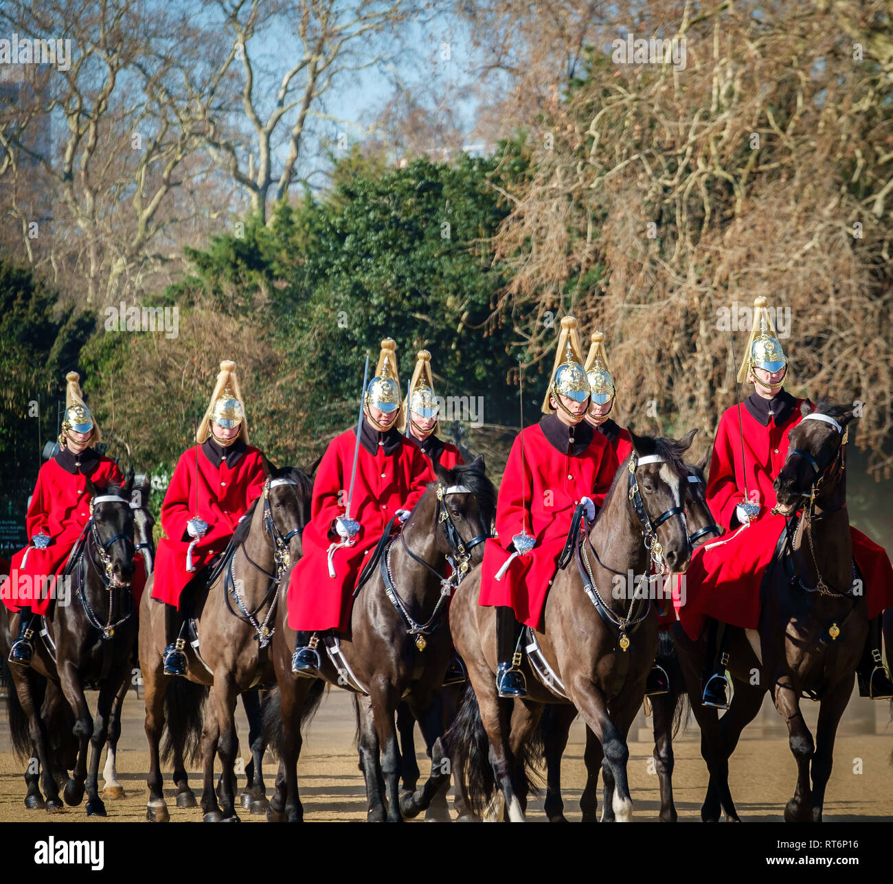 LONDON, UK, February 25, 2019: Horse Guards Parade and changing the guard ceremony in London Stock Photo