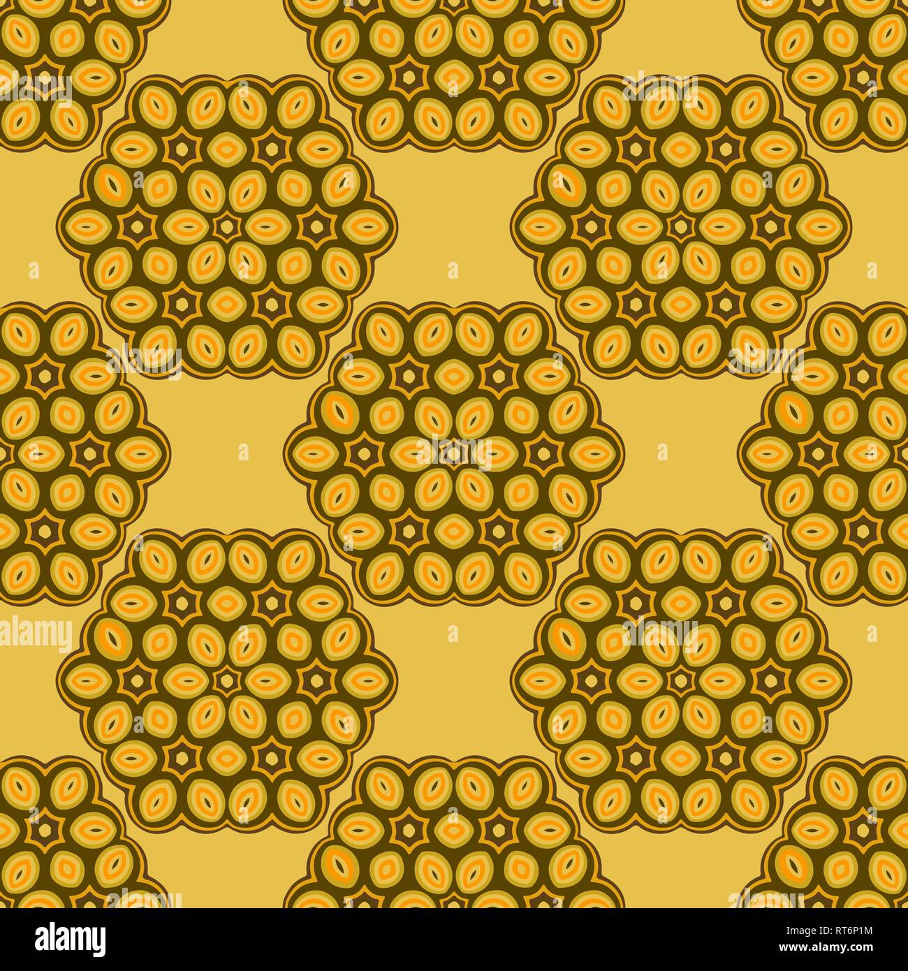 Yellow Mosaic Background. Geometric Seamless Pattern Stock Vector