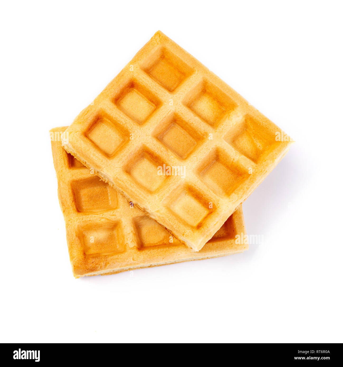 Belgian waffles isolated on white background Stock Photo
