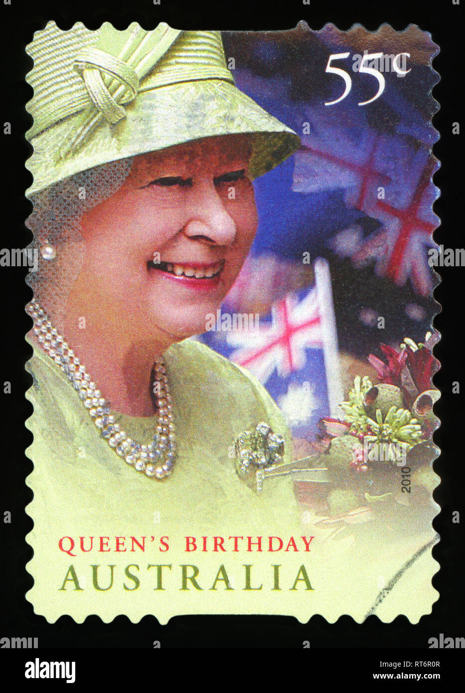 AUSTRALIA - CIRCA 2010: A stamp printed in Australia shows queen,s birthday, circa 2010. Stock Photo
