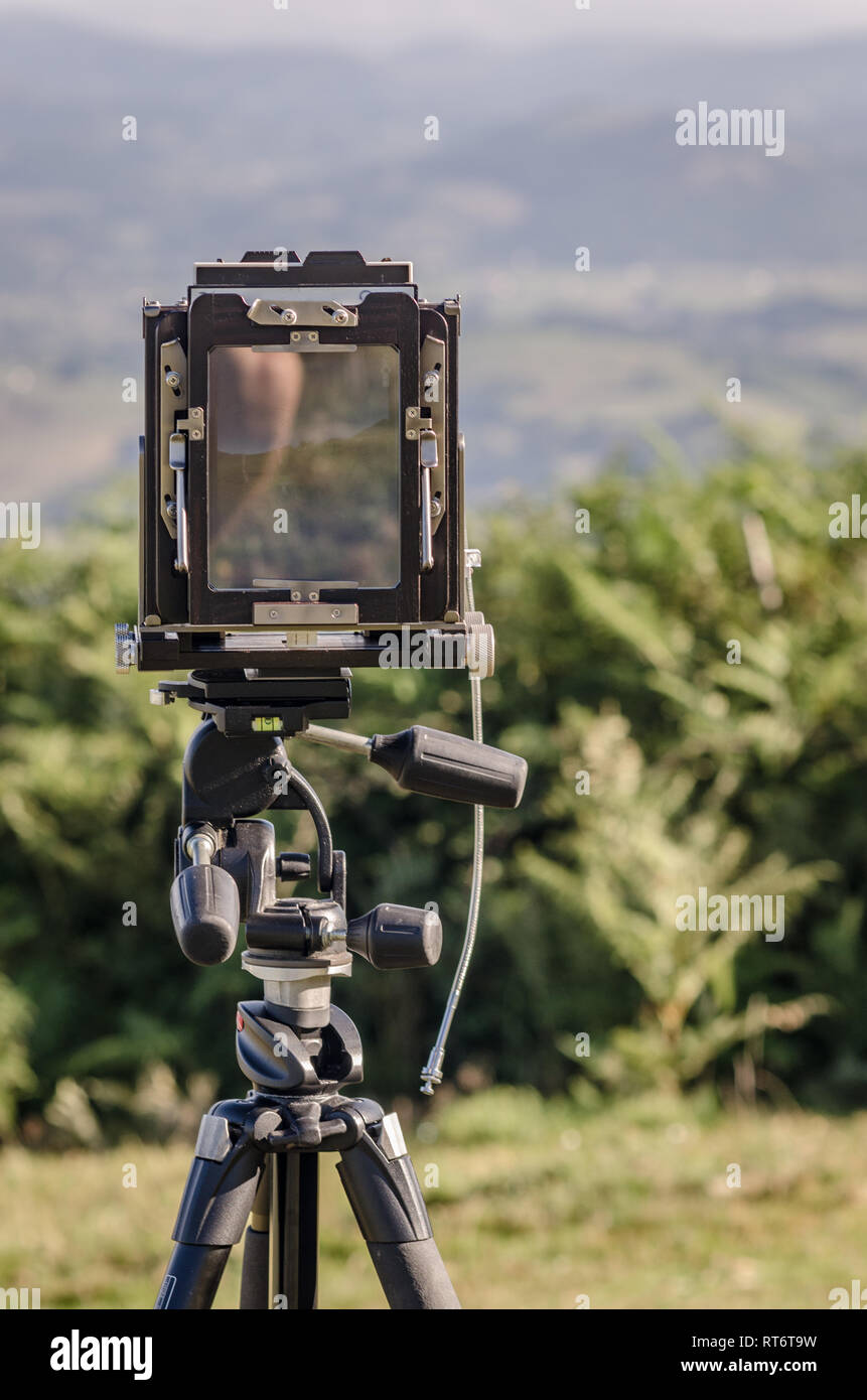 landscape photography with large format camera Stock Photo