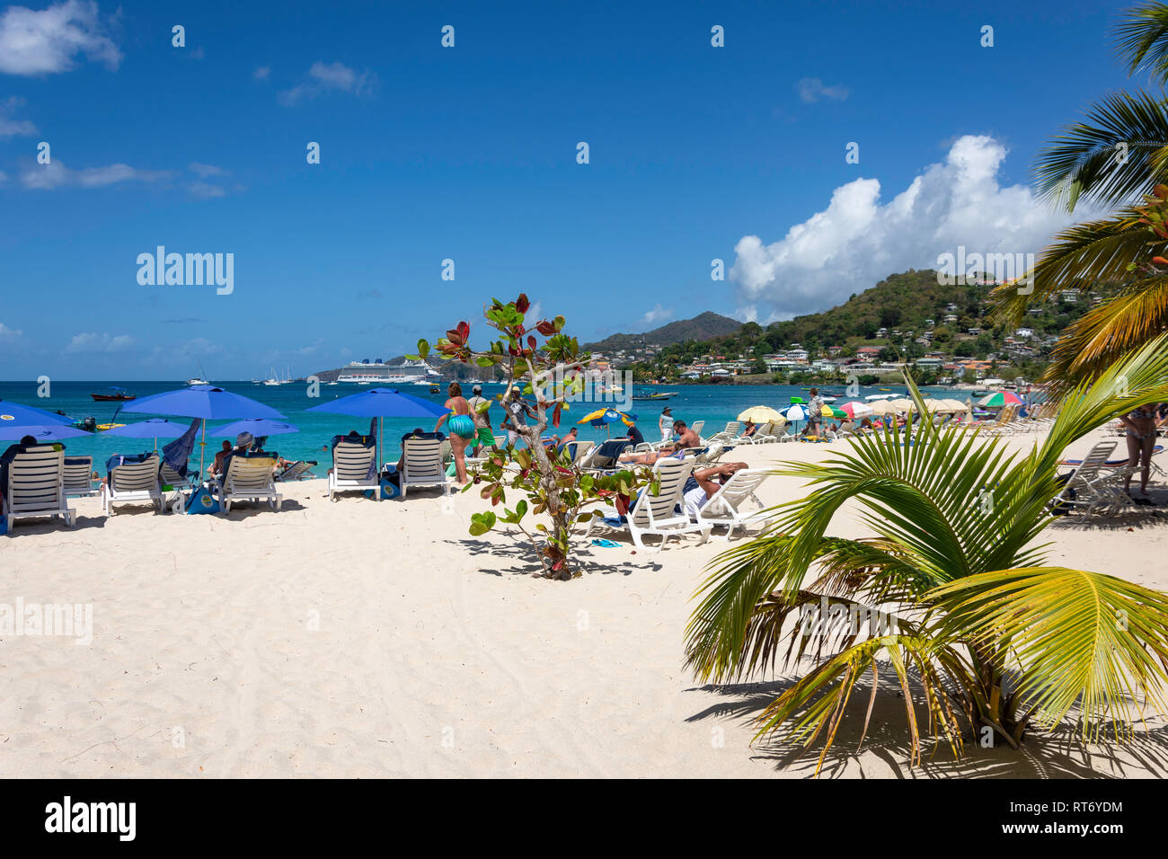Tropical beach, Grand Anse Bay, Saint George Parish, Grenada, Lesser ...