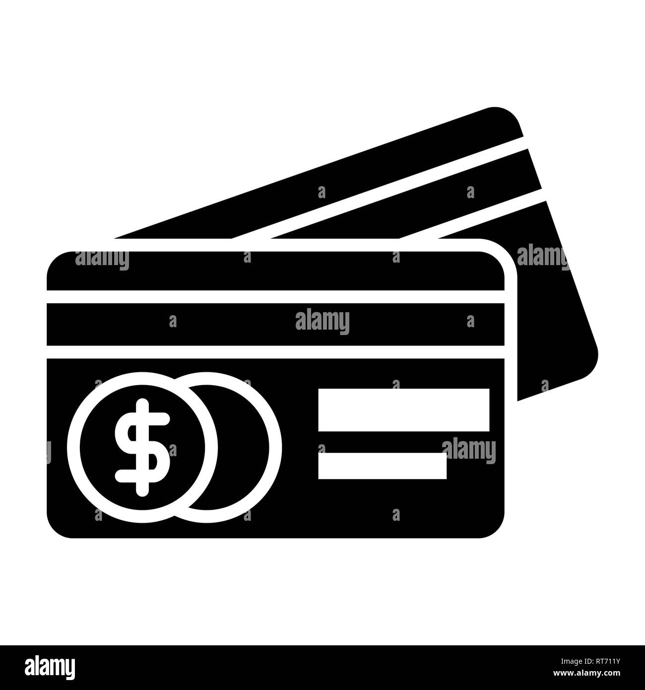Credit Card Icon, Vector Illustration, Finance Glyph Stock Photo