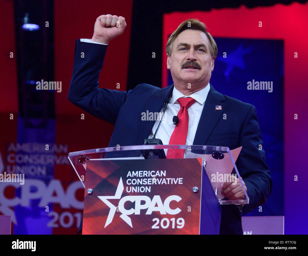 Mike Lindell, inventor and CEO of My Pillow, Inc. speaks at the