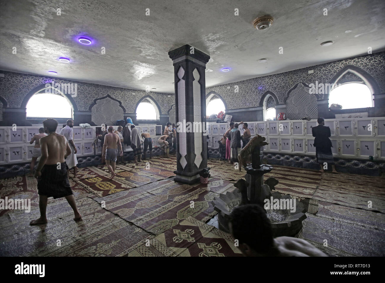 https://c8.alamy.com/comp/RT7D13/sanaa-yemen-28th-feb-2019-yemenis-stand-in-the-locker-room-at-a-traditional-turkish-style-steam-bath-yemenis-go-to-a-traditional-turkish-style-steam-bath-in-sanaa-in-search-of-rare-commodity-hot-and-flowing-water-as-almost-four-years-of-war-have-left-homes-across-yemen-without-water-supplies-and-power-also-a-few-of-people-go-to-relax-with-steam-scrubs-and-massages-credit-hani-al-ansidpaalamy-live-news-RT7D13.jpg