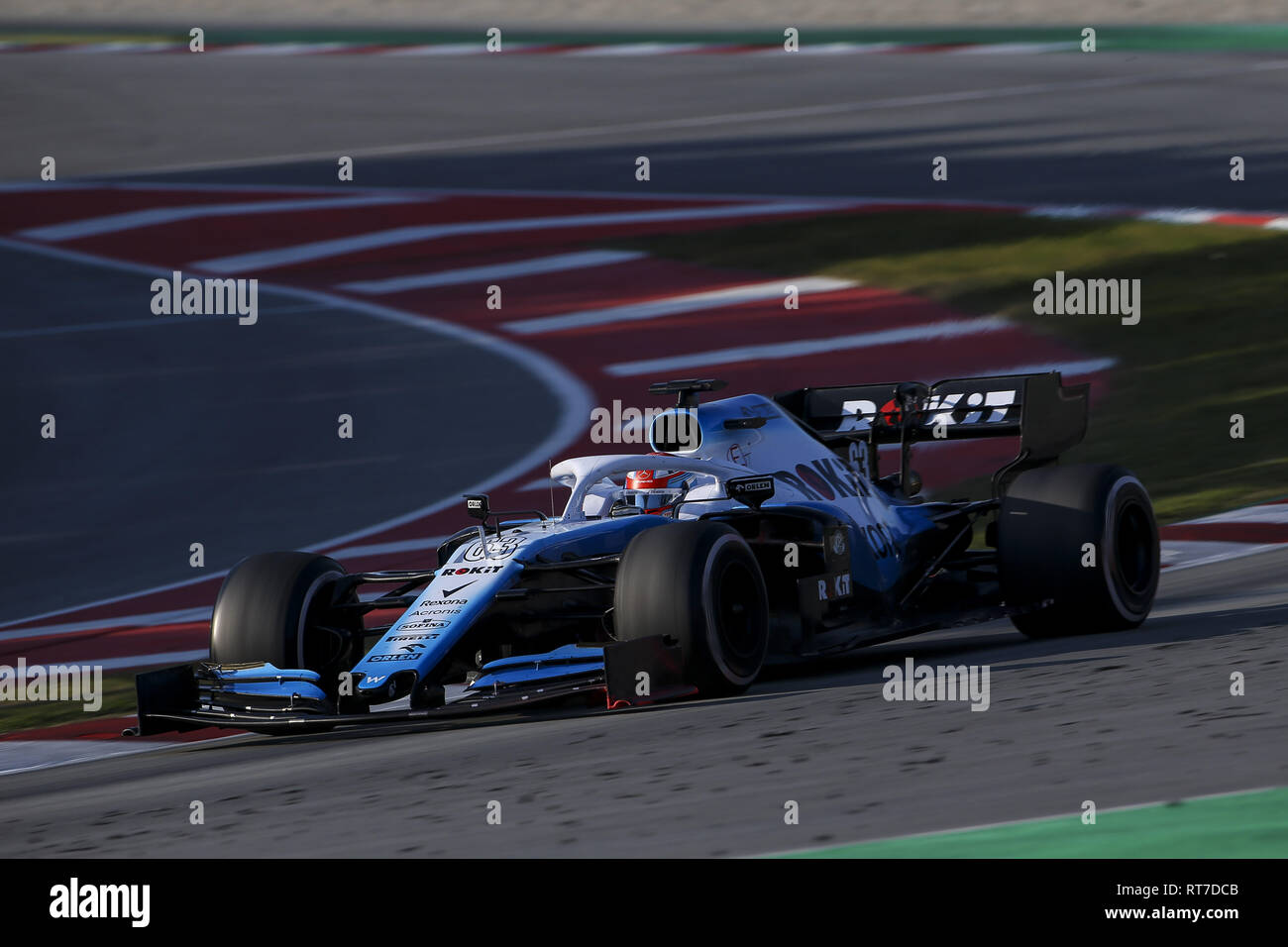Montmelo Spain. 28th Feb 2019. GEORGE RUSSEL of Williams Racing during the 2019 FIA Formula 1 World Championship pre season testing at Circuit de Barcelona Catalunya in Montmelo Spain. Credit James Ga...