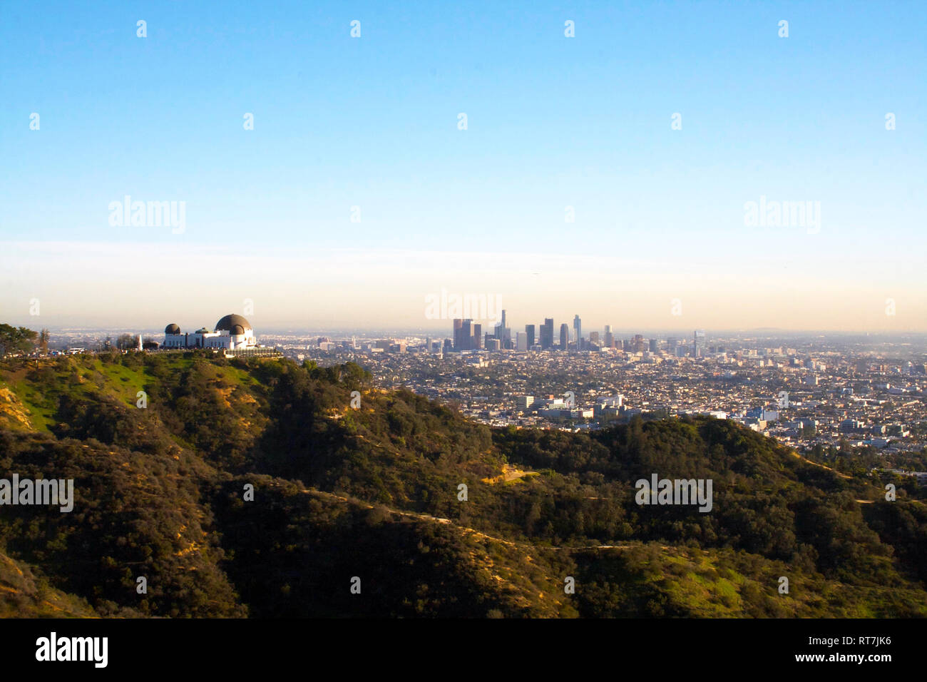 View of Los Angeles from Griffith Park, California Stock Photo