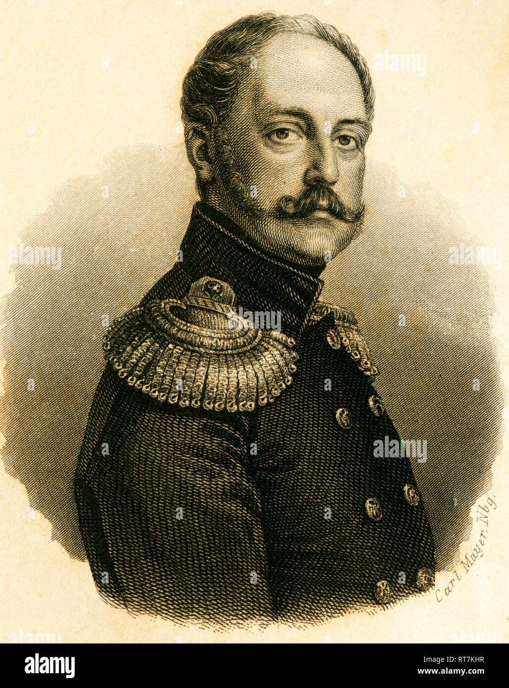 Nicholas I of Russia, Emperor of Russia, lithography from: "Gothaischer ...