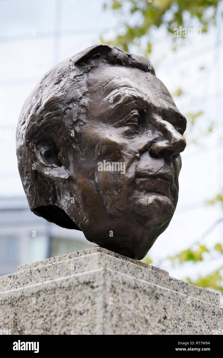 Konrad Zuse, bust, Street of Remembrance, Berlin, Germany, Additional-Rights-Clearance-Info-Not-Available Stock Photo