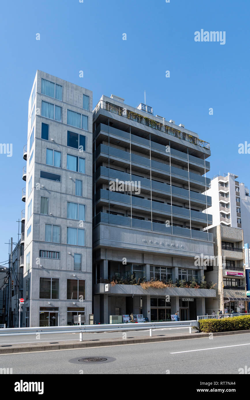 HYPERMIX building, near Monzennakacho station, Koto-Ku, Tokyo, Japan Stock Photo
