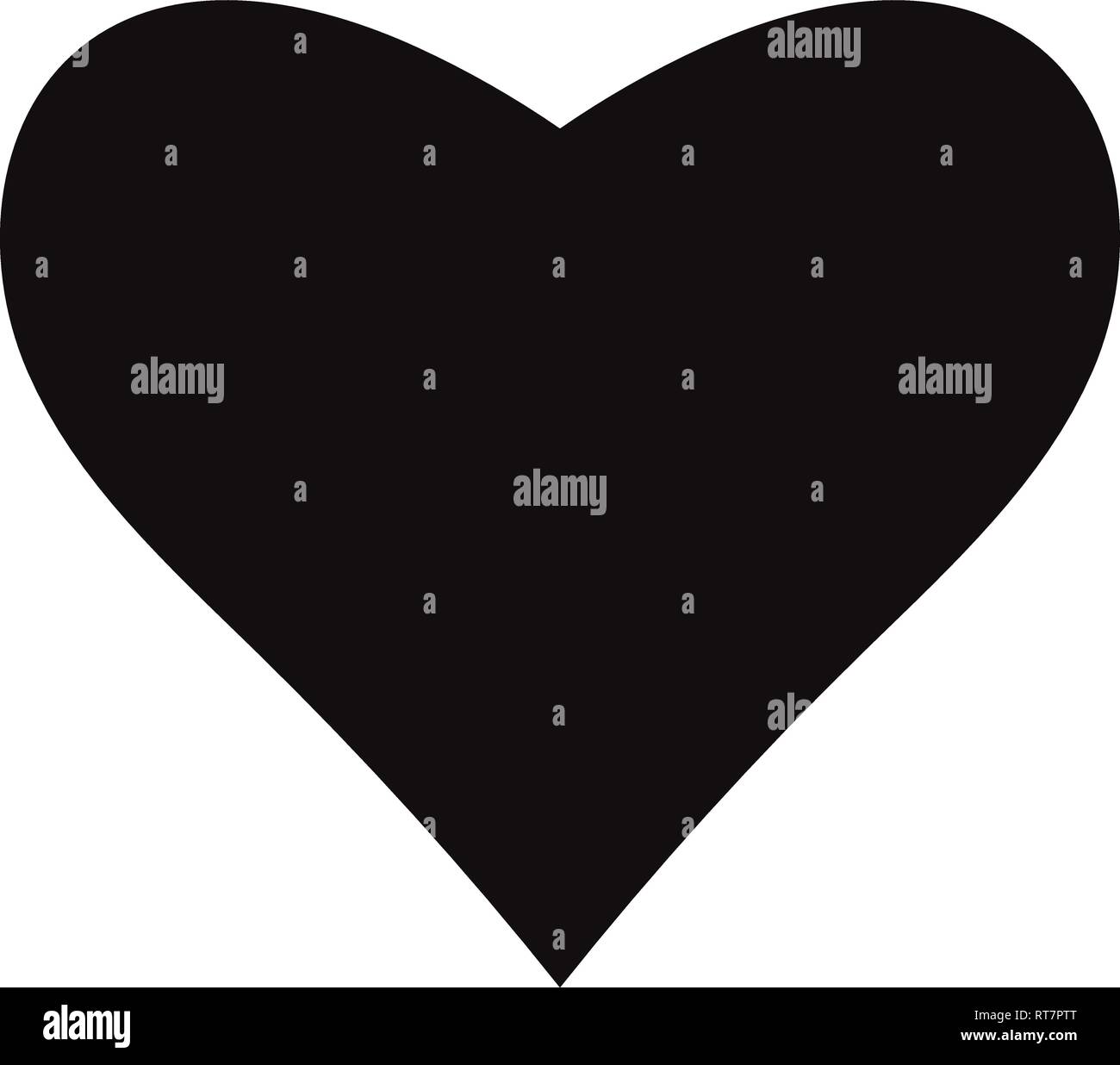 Flat Black Heart Icon Isolated on White Background. Vector illustration ...