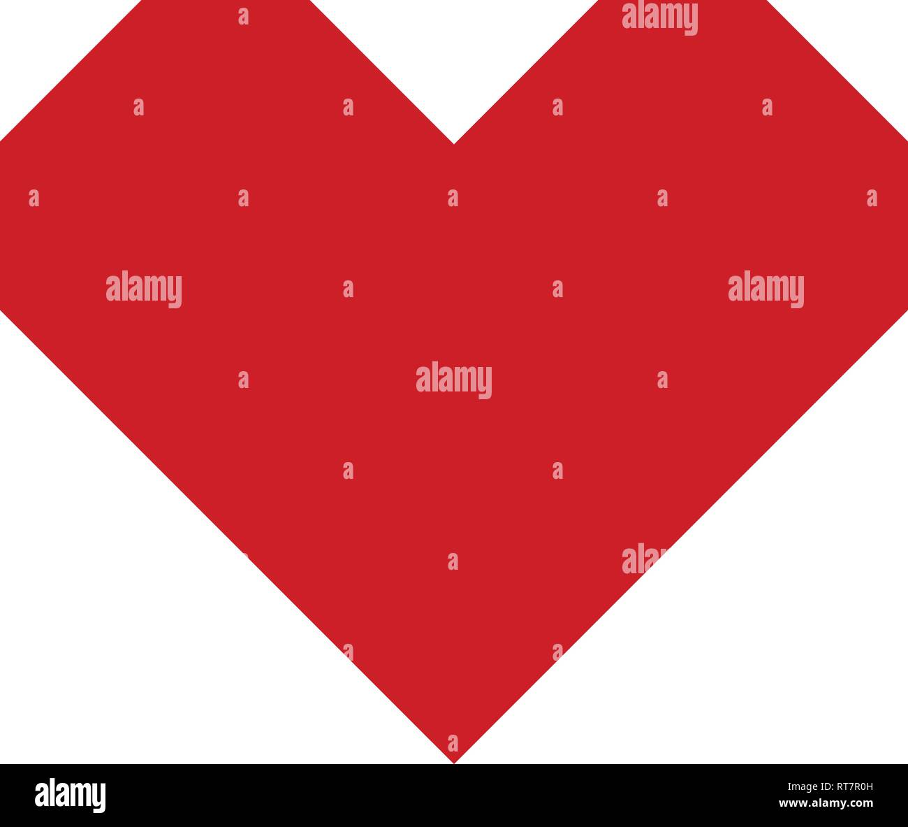 Heart, Symbol of Love and Valentine's Day. Flat Red Icon Isolated on ...