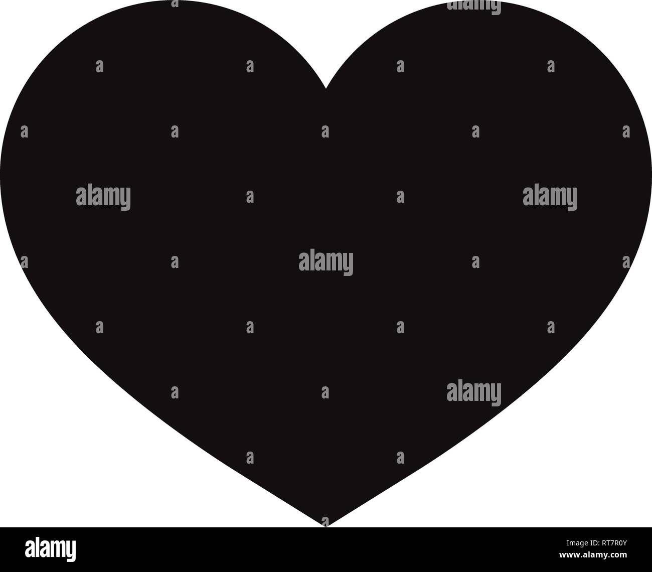 Flat Black Heart Icon Isolated on White Background. Vector illustration ...