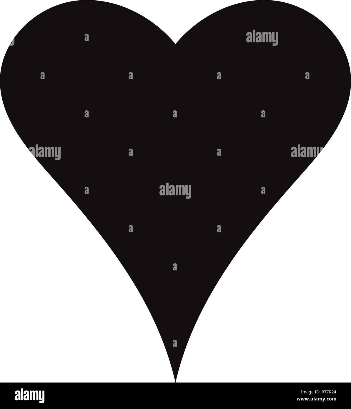 Flat Black Heart Icon Isolated on White Background. Vector illustration ...