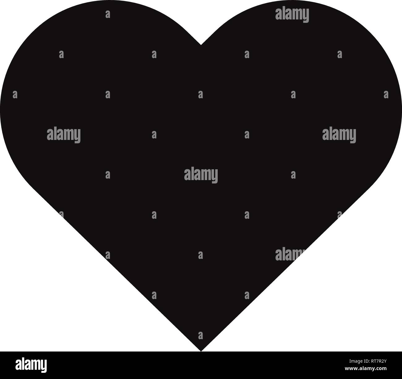 Flat Black Heart Icon Isolated on White Background. Vector illustration ...