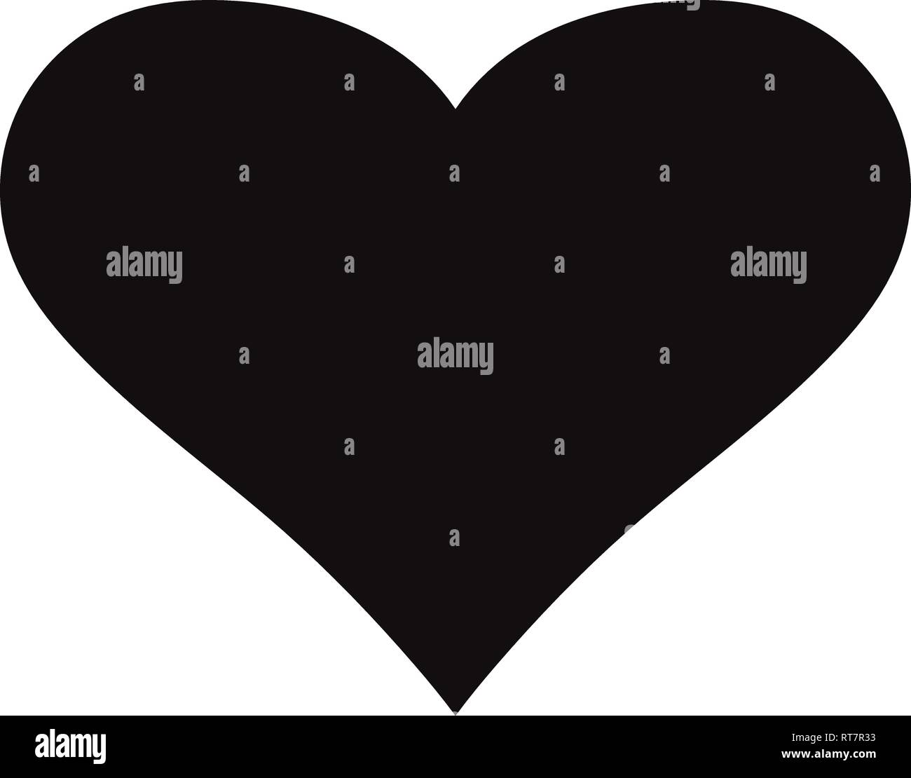 Flat Black Heart Icon Isolated on White Background. Vector illustration ...